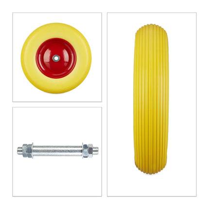 Schubkarrenrad aus Vollgummi mit Achse