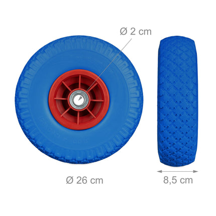 Wheelbarrow wheels PU rubber, 2 pcs.