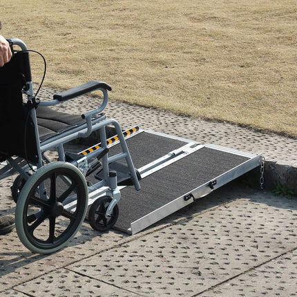 Wheelchair Ramp, 3 ft Folding Aluminum, 800 lb Non-Slip