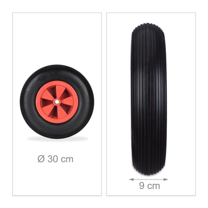 Roue pour brouette 3.50-6 en noir/rouge