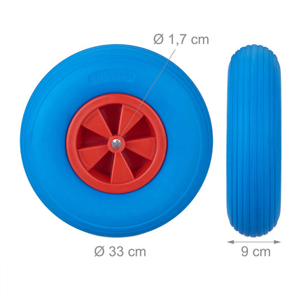 Wheel for wheelbarrow 3.50-6 in blue/red