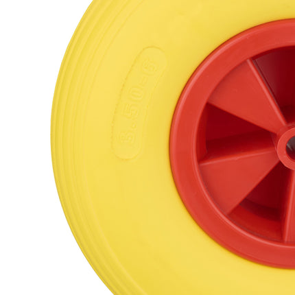 Roue pour brouette 3.50-6 en jaune/rouge