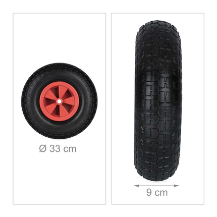 Roue pour brouette 4.00-6 en noir/rouge
