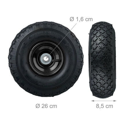 Wheels for hand-held truck, 2 pcs 3.00-4