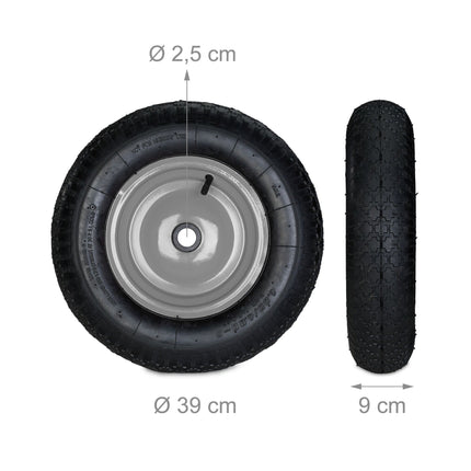 Roues pour brouette 4.80 4.00-8 avec adaptateurs