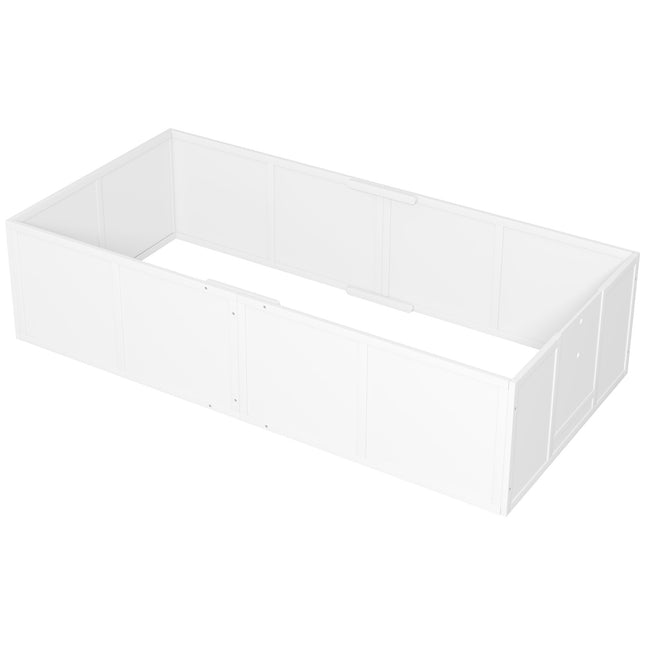 Box de mise bas pour chiots, enclos pour chiots avec entrées réglables, parc antidérapant pour chiots de petite à grande taille, 196 x 96 x 48 cm, bois de sapin, blanc