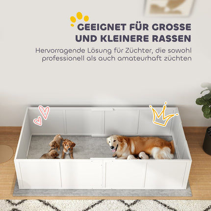 Welpenkiste mit verstellbaren Eingängen, rutschfestes Fichtenholz
