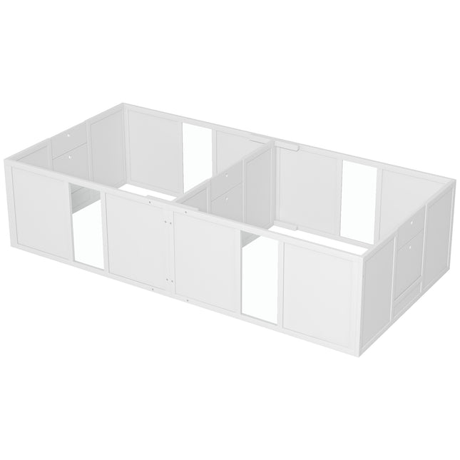 Welpenbox aus Holz mit rutschfestem Boden, verstellbar, 196x96x48 cm