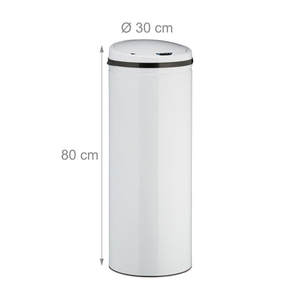 Weißer 50L Sensor-Mülleimer