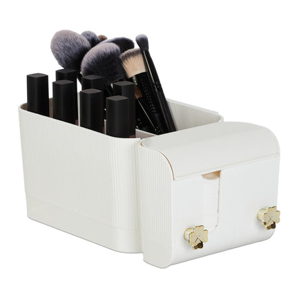 Weißer selbstklebender Kosmetik-Organizer fürs Badezimmer, 4 Fächer