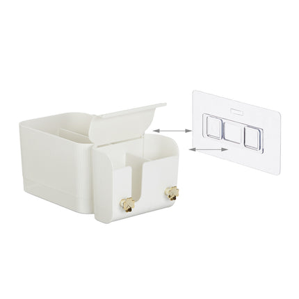 Weißer selbstklebender Kosmetik-Organizer fürs Badezimmer, 4 Fächer