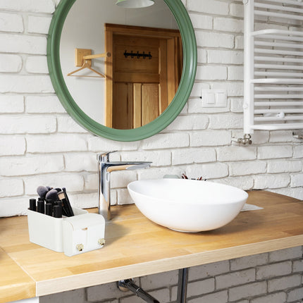 Weißer selbstklebender Kosmetik-Organizer fürs Badezimmer, 4 Fächer