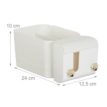Weißer selbstklebender Kosmetik-Organizer fürs Badezimmer, 4 Fächer