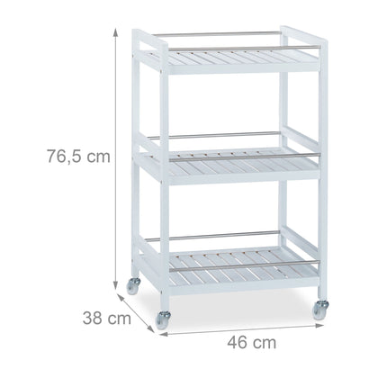 White Bamboo Serving Trolley