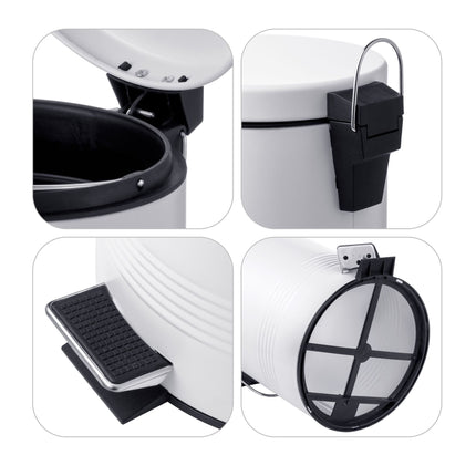 Weißes Bad-Set mit Treteimer & Toilettenbürste