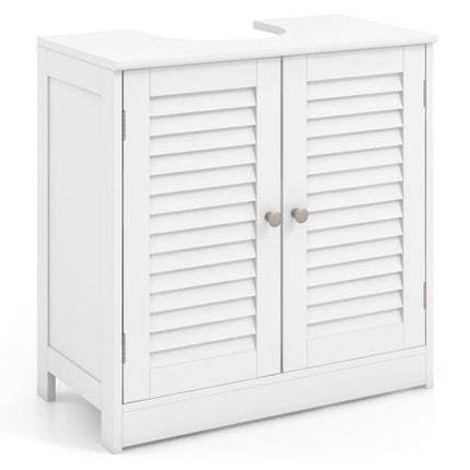 Weißer Badezimmerschrank mit Rollladentüren, 60x30x60 cm