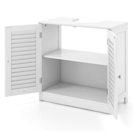 Weißer Badezimmerschrank mit Rollladentüren, 60x30x60 cm