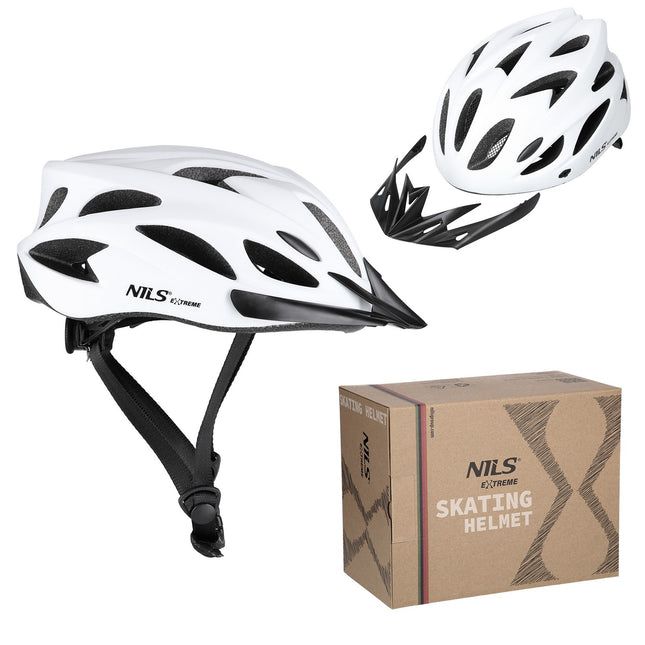 Weißer Fahrradhelm, Größe M (51-60cm)