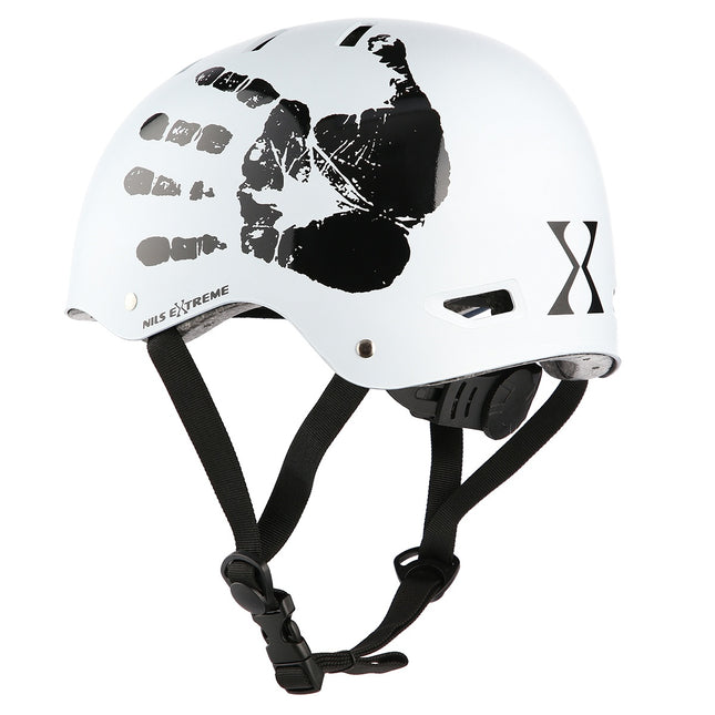 Weißer Fahrradhelm, Größe M (52–59 cm)