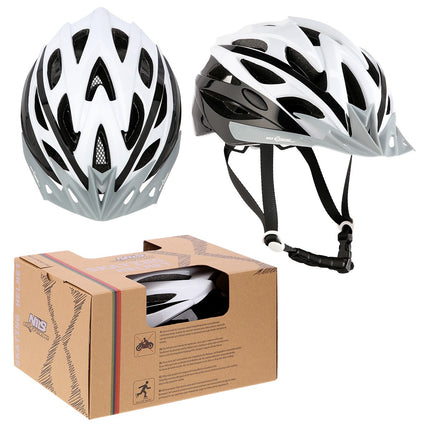 Helm Weiß-Schwarz, Größe M (53-60cm)