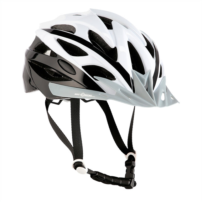 Weiß-Schwarzer Helm, Größe S (50–58 cm)