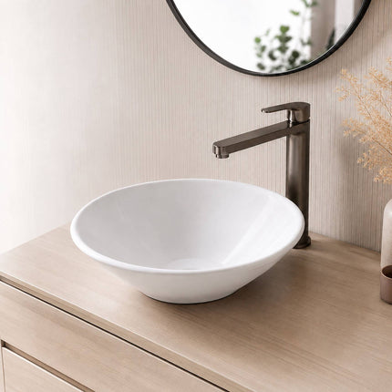 White Ceramic Countertop Basin, 41.5 x 41.5 x 15 cm