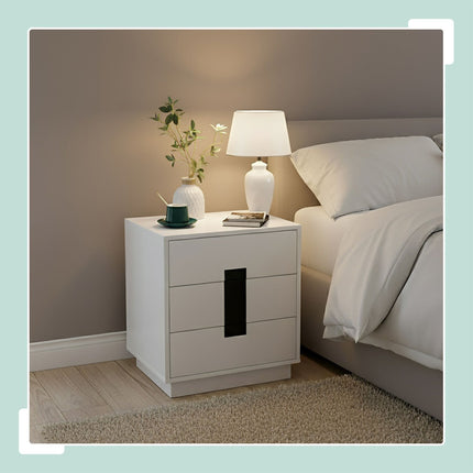 White Chest of Drawers with 4 Spacious Drawers