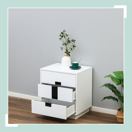 White Chest of Drawers with 4 Spacious Drawers