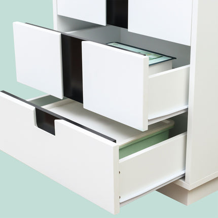 White Chest of Drawers with 4 Spacious Drawers