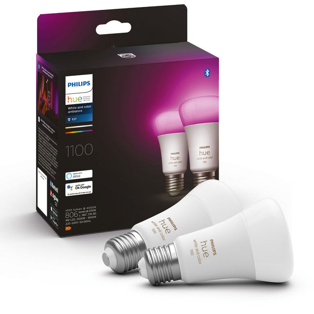 Weißes Farbambiente E27 1100lm 2er-Pack