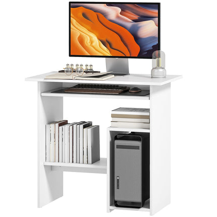 Weißer Computertisch, Spanplatte, 80 x 45 x 75 cm