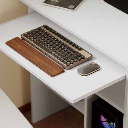 Weißer Computertisch, Spanplatte, 80 x 45 x 75 cm