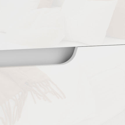 White High-Gloss Nightstand with Drawers, 40x40x48 cm