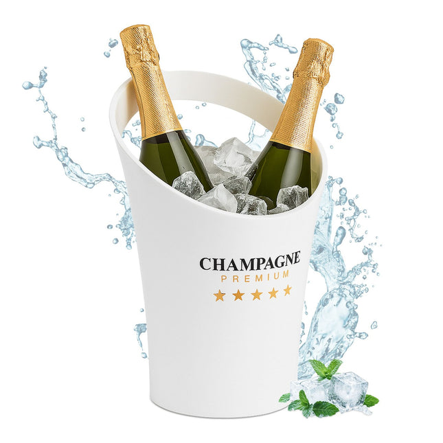 Weißer Flaschenkühler für 2 Flaschen – Champagnerkühler