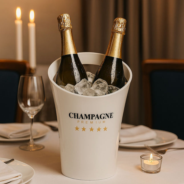 Weißer Flaschenkühler für 2 Flaschen – Champagnerkühler