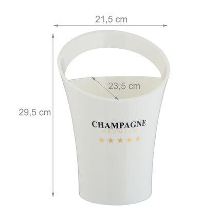 White Ice Bucket for 2 Bottles – Champagne Cooler