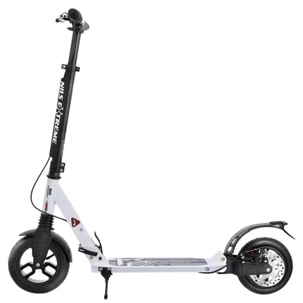 Weißer Tretroller, faltbar, leichtes Design