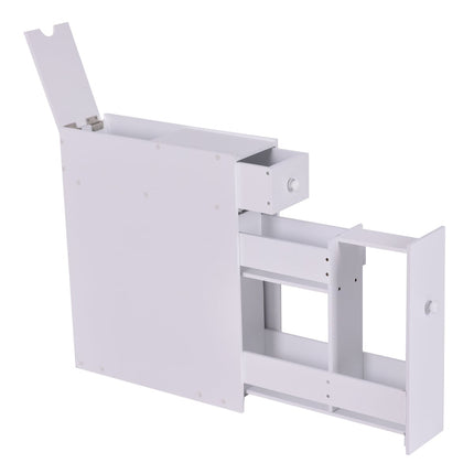 Weißer MDF-Badezimmerschrank mit Schublade und Regalen