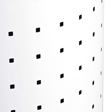 White Metal Laundry Bin with Wood Lid, 50L Capacity