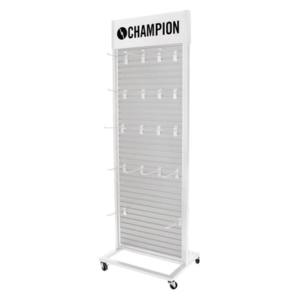 White Metal Stand with Wheels, 600mm