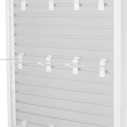 White Metal Stand with Wheels, 600mm