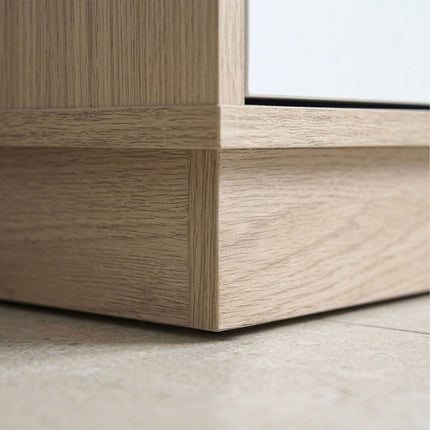 White Narrow Bedside Table with Drawers – 64x24x30 cm