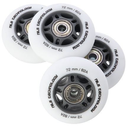 Weiße PU 72x24 82A Rollen & ABEC-9 Kugellager Set