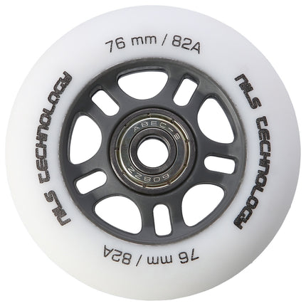 White PU 76x24 82A Wheels & ABEC-9 Bearings Set