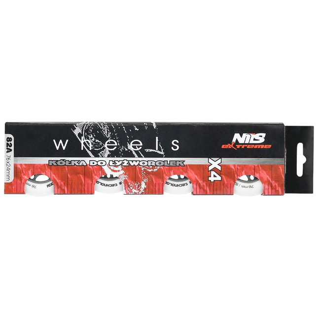 Weiße PU 76x24mm 82A Skateboardrollen, 4er-Set