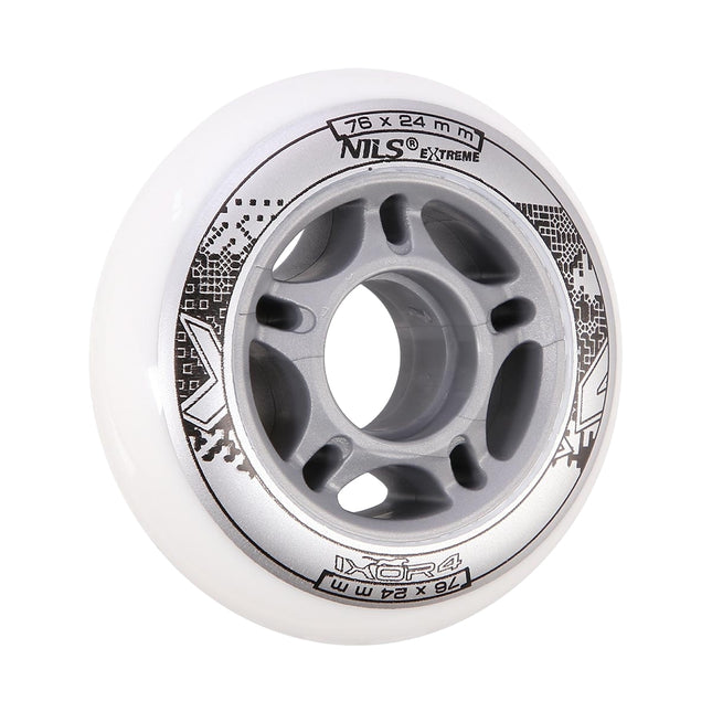 Weiße PU-Skaterollen, 76x24mm, 82A, 4er-Set