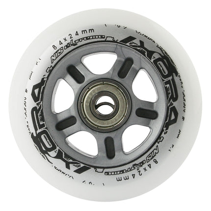 Weiße PU-Skaterollen, 84x24mm, 82A, 4er-Set