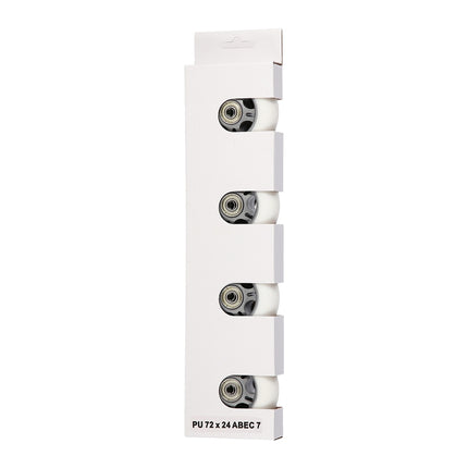 Weiße PU Skateboard-Rollen 72x24 82A, ABEC-7 Kugellager-Set