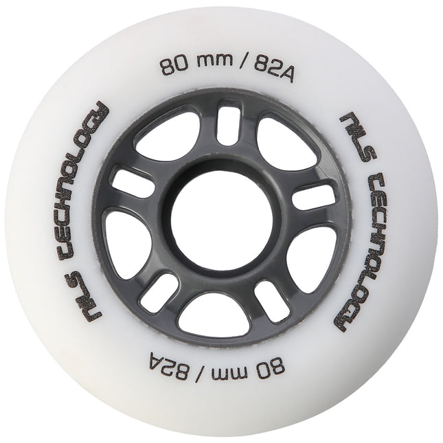 Weiße PU-Skateboard-Rollen, 80x24mm, 82A, 4er-Set