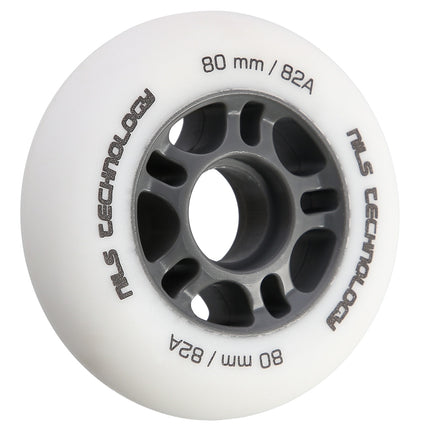 PU kolečka na skateboard, 80x24mm, 82A, sada 4 ks, bílá